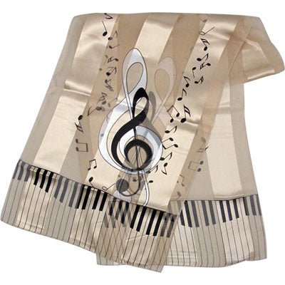 SCARF SS KEYBOARD CLEF NOTES BEIGE 13 X 60 Aim Gifts Novelty for sale canada