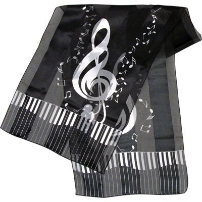 SCARF SS KEYBOARD CLEF NOTES BLACK 13 X 60 Aim Gifts Novelty for sale canada