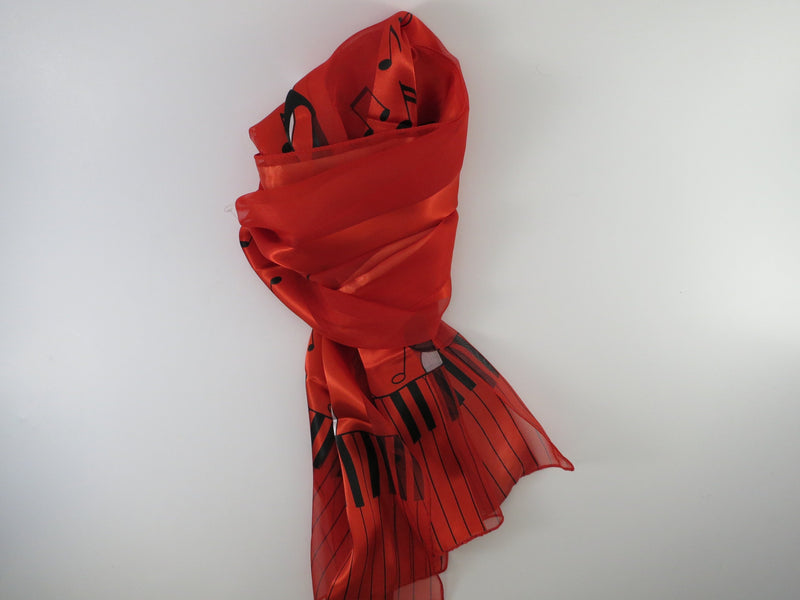 Scarf w/ Keyboard Clef Notes Red Music Treasures Accessories for sale canada