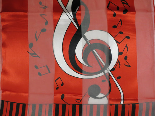 Scarf w/ Keyboard Clef Notes Red Music Treasures Accessories for sale canada