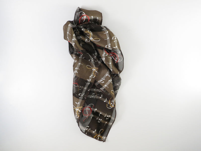 Scarf w/ Music Notes & G-Clef Brown Music Treasures Accessories for sale canada