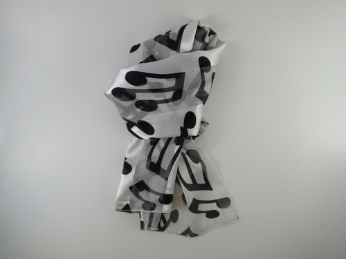Scarf w/ Music Notes White & Black Music Treasures Accessories for sale canada