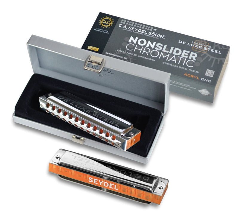 Seydel NONSLIDER Chromatic DE LUXE STEEL Harmonica - Solo Tuning Key of D Seydel Harmonica for sale canada