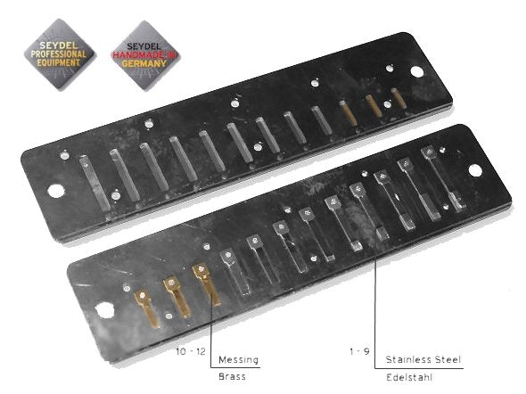 Seydel Reedplate Set for SOLIST PRO 12 STEEL LD - Low Octave-Pro 12 Seydel Harmonica Accessories for sale canada