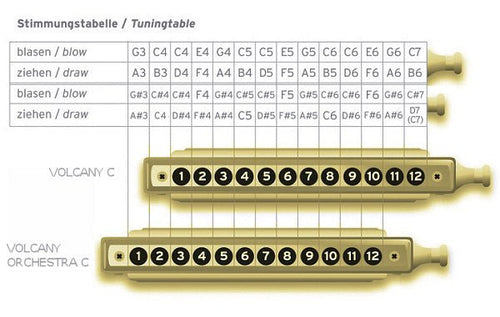 Seydel VOLCANY Chromatic Harmonica Orchestra Tuning Seydel Harmonica for sale canada