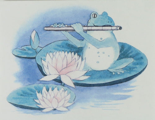 Single Card with Envelope (5 1/8"x 4") Frog with Flute Music Treasures Accessories for sale canada