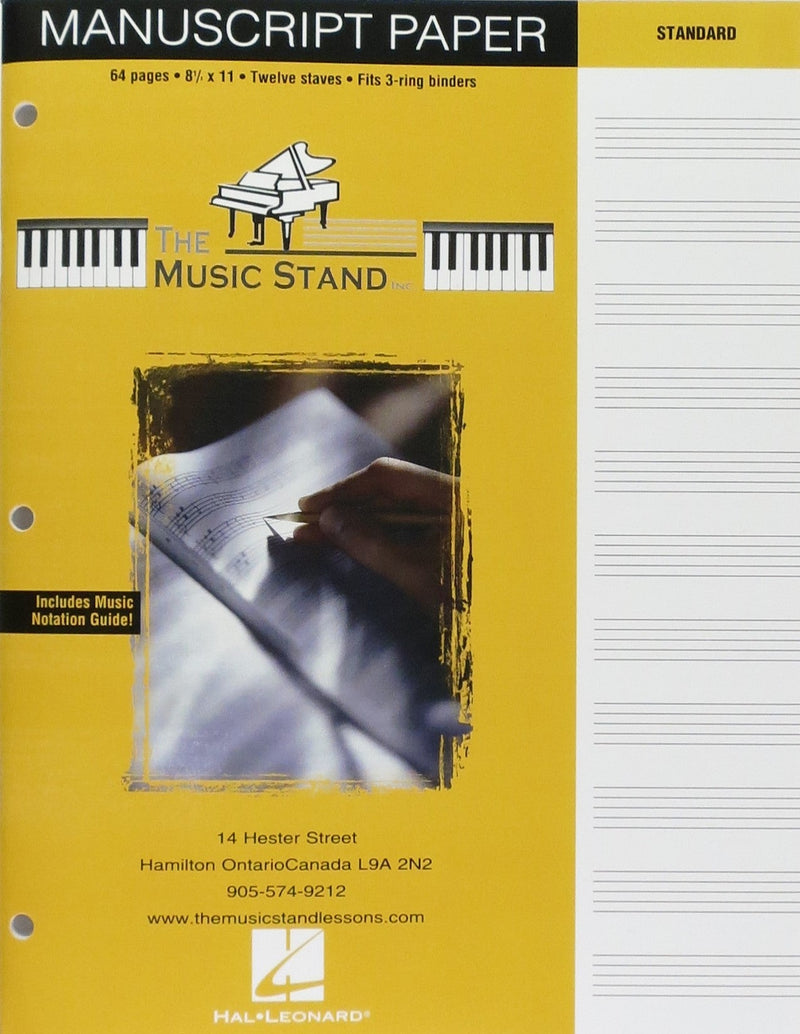 Standard Manuscript Paper, The Music Stand Hal Leonard Corporation Manuscript paper for sale canada