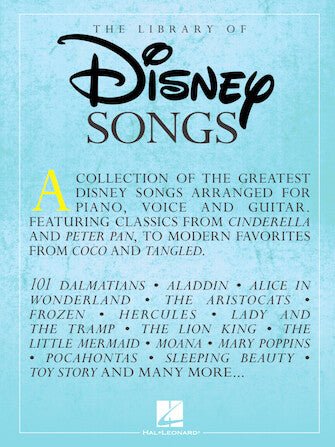 THE LIBRARY OF DISNEY SONGS Hal Leonard Corporation Music Books for sale canada