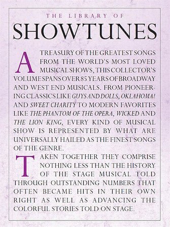 THE LIBRARY OF SHOWTUNES Hal Leonard Corporation Music Books for sale canada