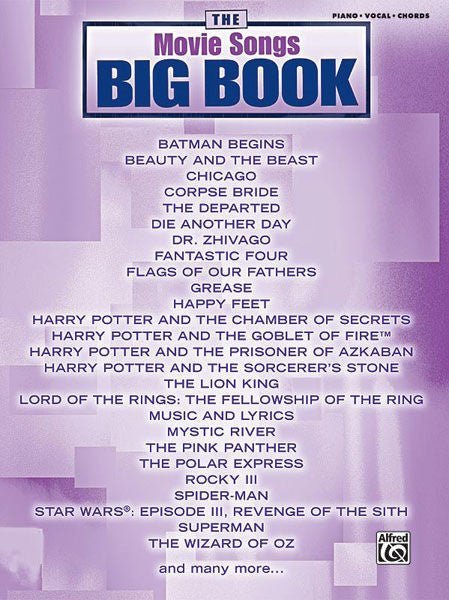 The Movie Songs Big Book Default Alfred Music Publishing Music Books for sale canada