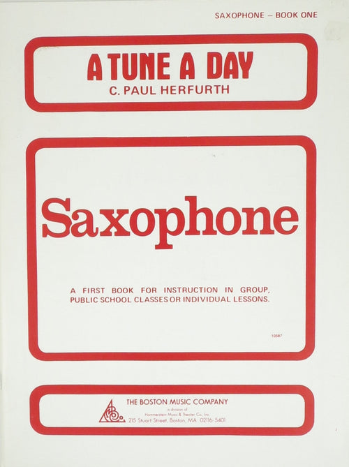 Tune A Day - Saxophone, Book One Boston Music Company Music Books for sale canada